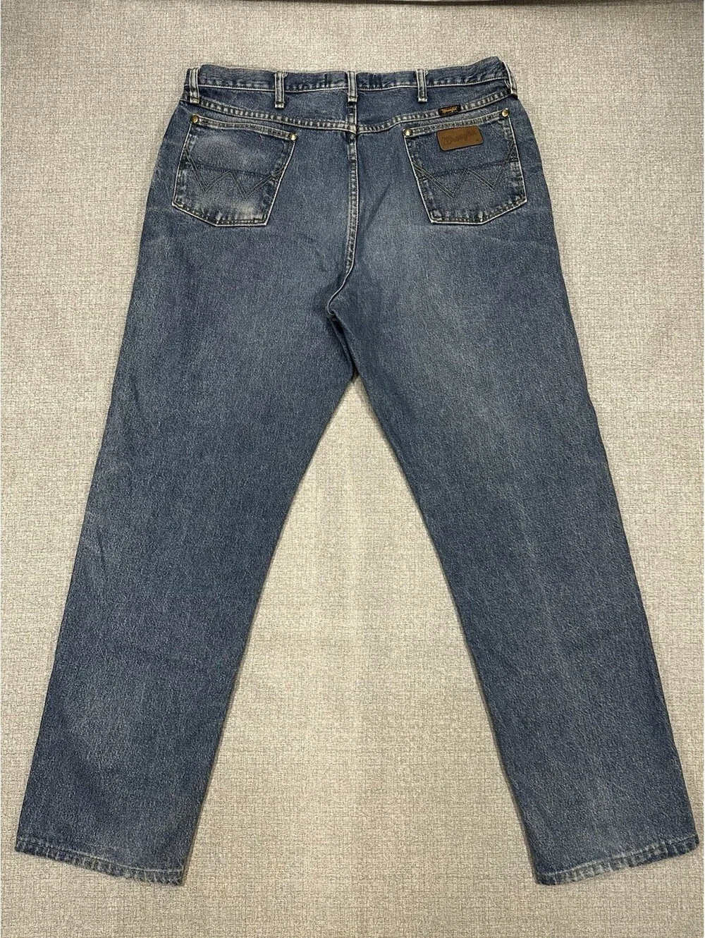Wrangler George 37x31 Strait Jeans Cowboy Cut Men Blue Denim Straight Leg